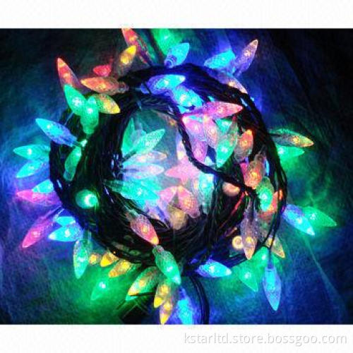 RGB LED string light with 5 meters length and 50 LEDs, decorative ornament on each LED